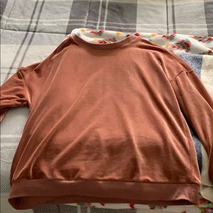 Blush Velour crewneck sweater